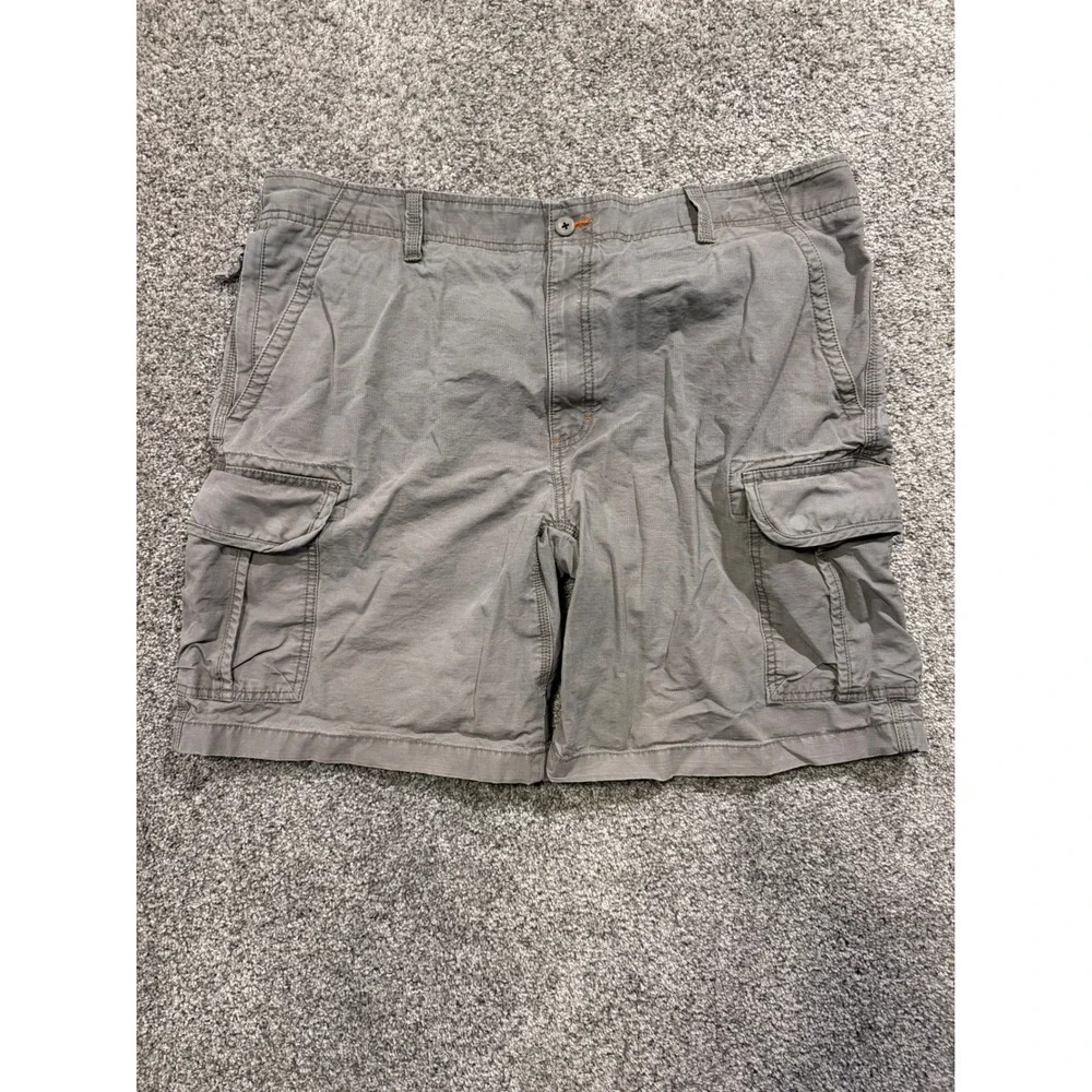 L.L.Bean Cargo Shorts Mens 40 Gray Natural Fit Ripstop Cotton Utility Hiking